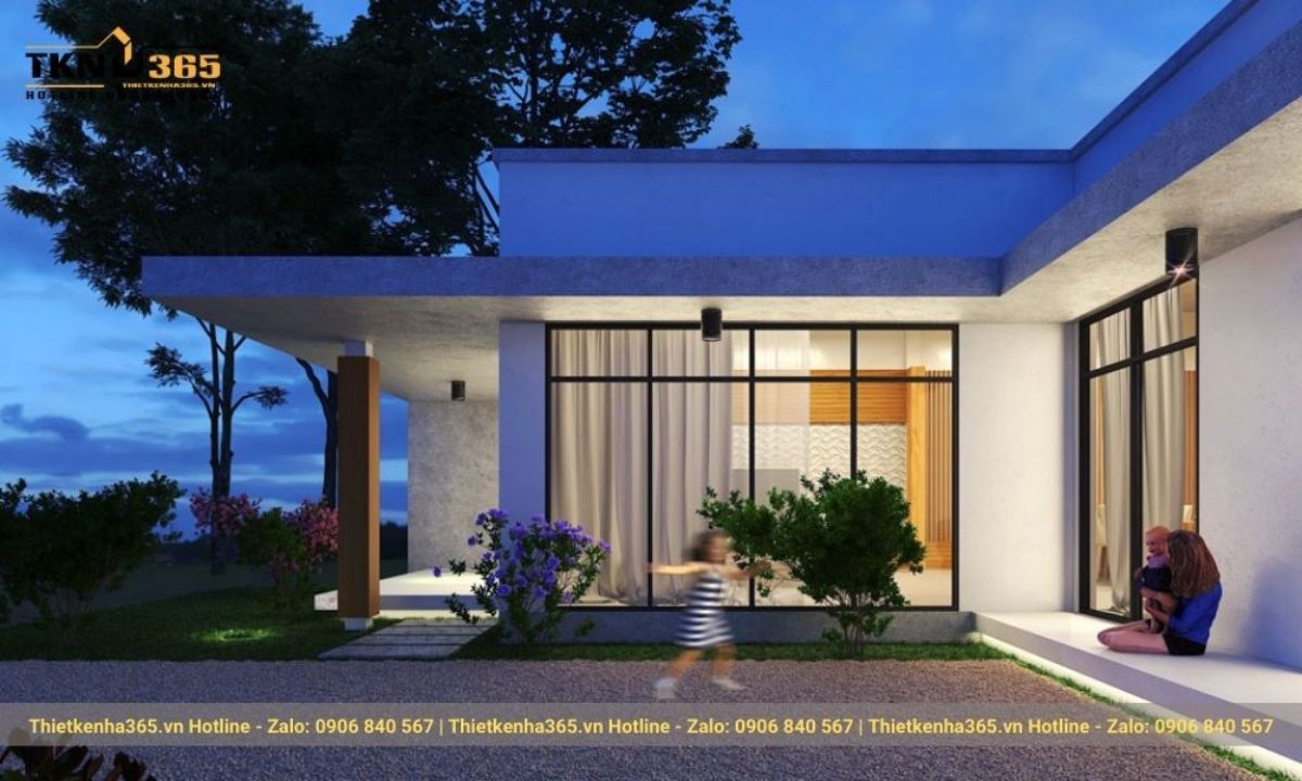 Thiết kế nhà 1 tầng mái bằng