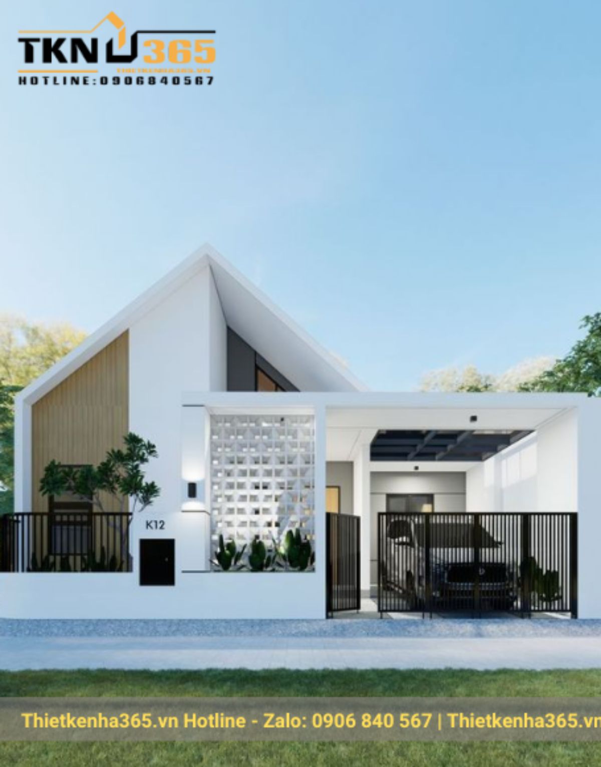 thiết kế nhà 60m2 1 tầng