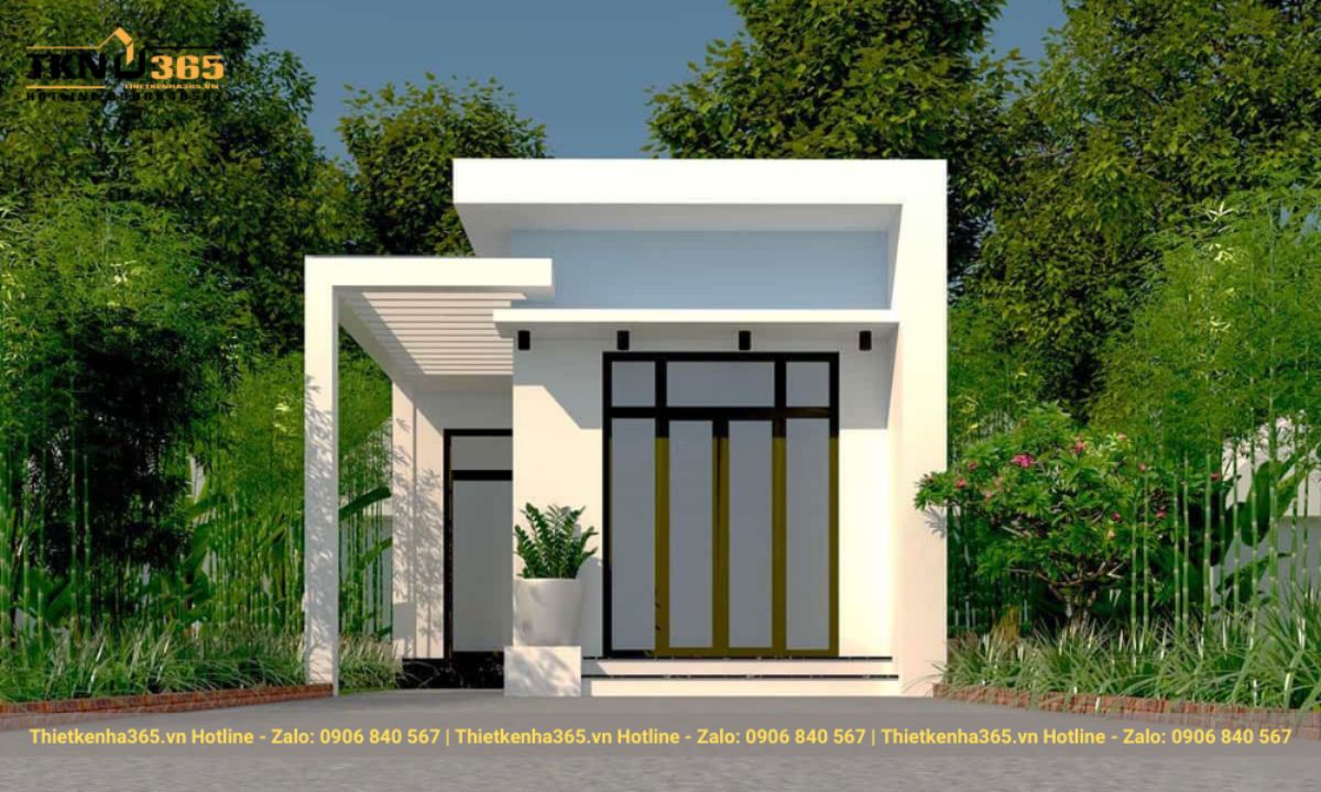 thiết kế nhà 60m2 1 tầng