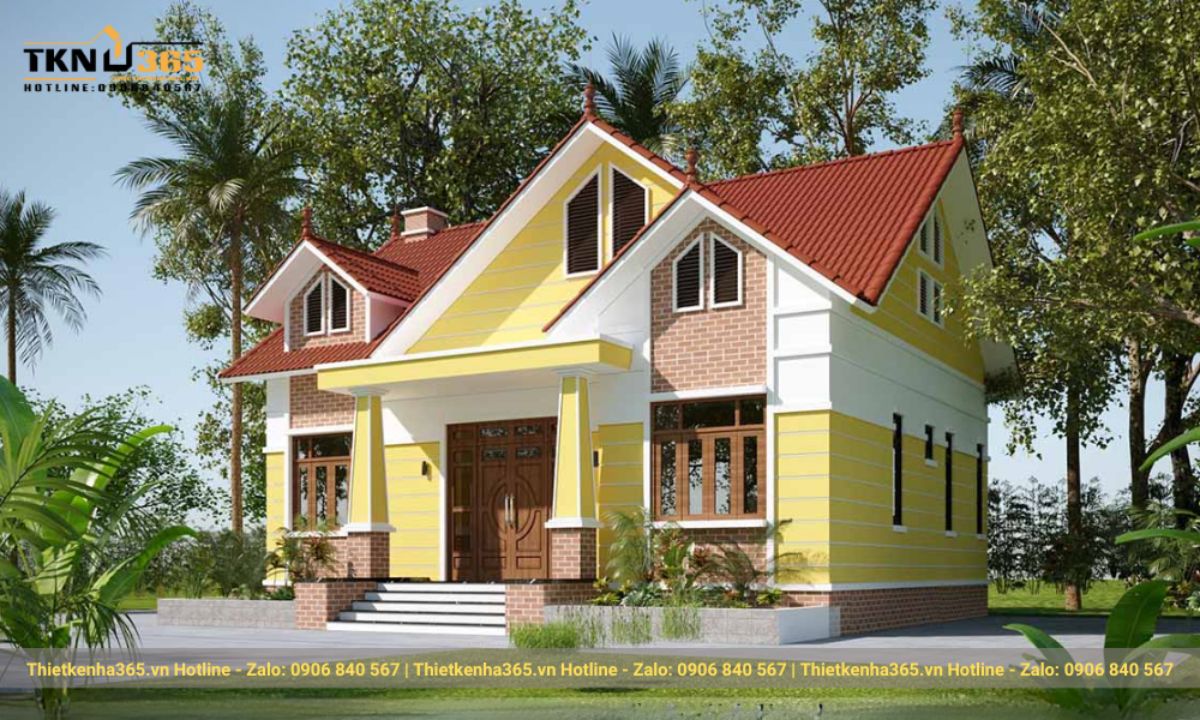 thiết kế nhà 60m2 1 tầng