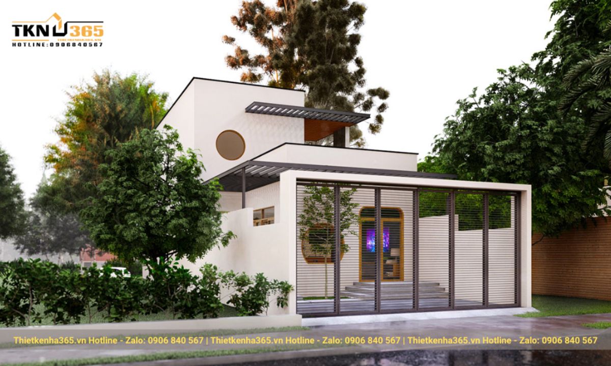 thiết kế nhà 60m2 1 tầng