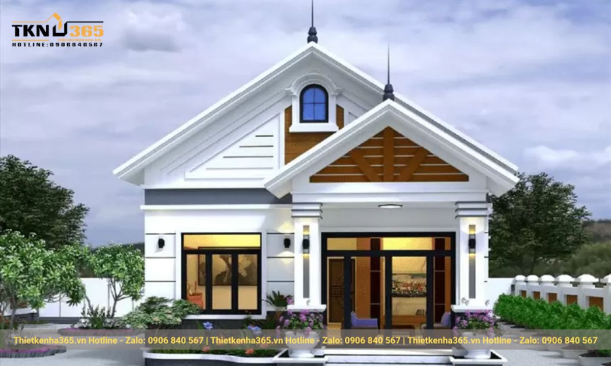 thiết kế nhà 60m2 1 tầng