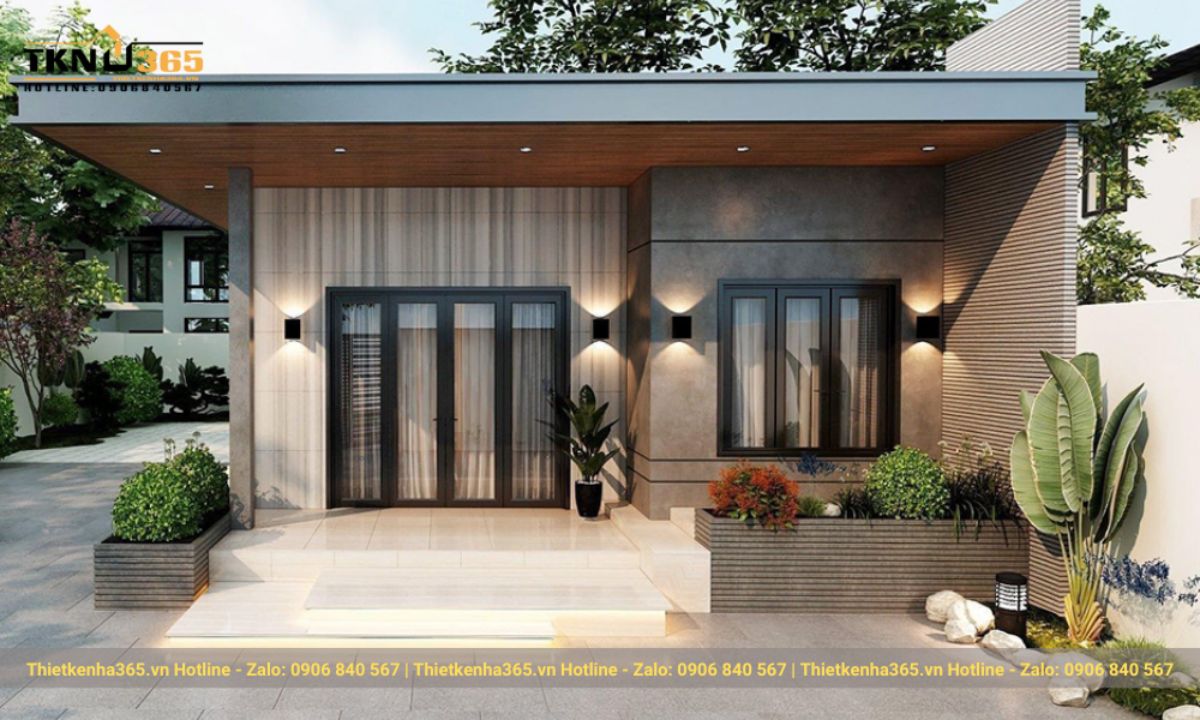 thiết kế nhà 60m2 1 tầng