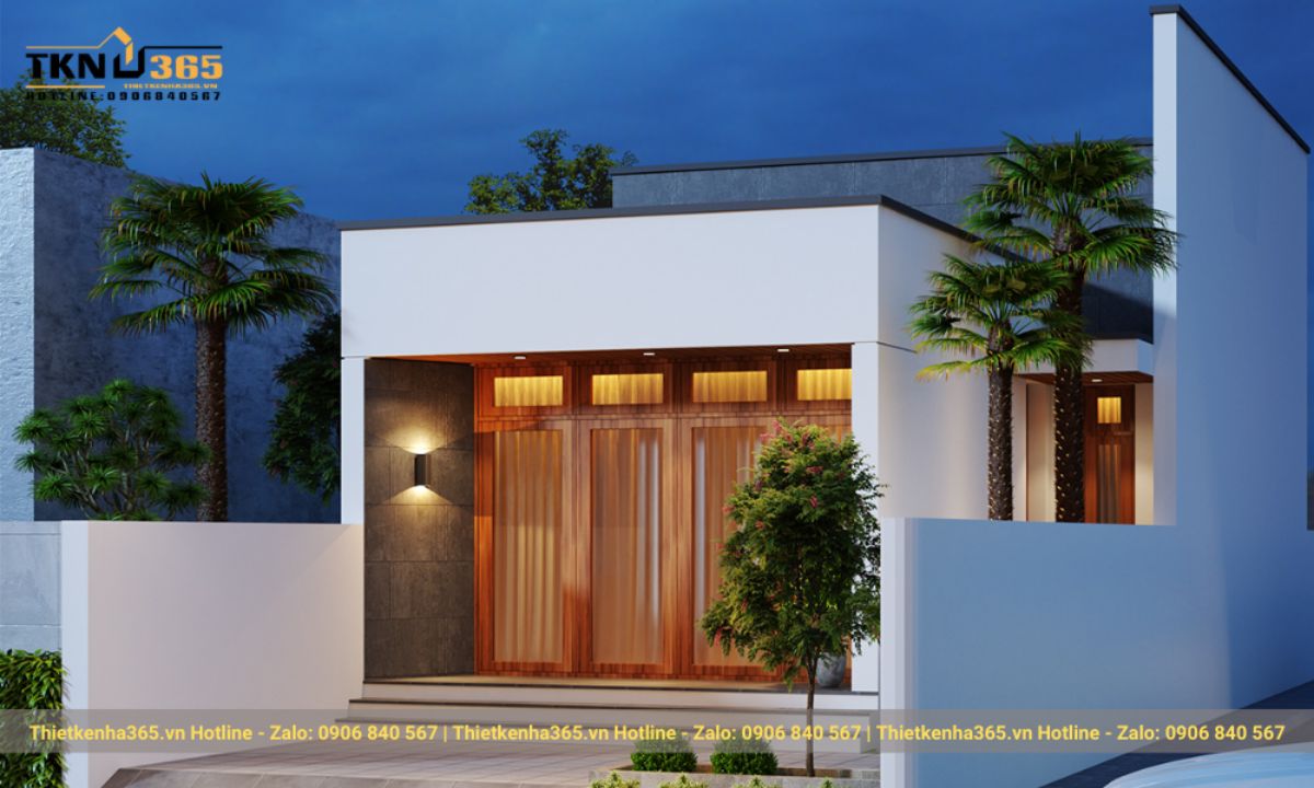 thiết kế nhà 60m2 1 tầng