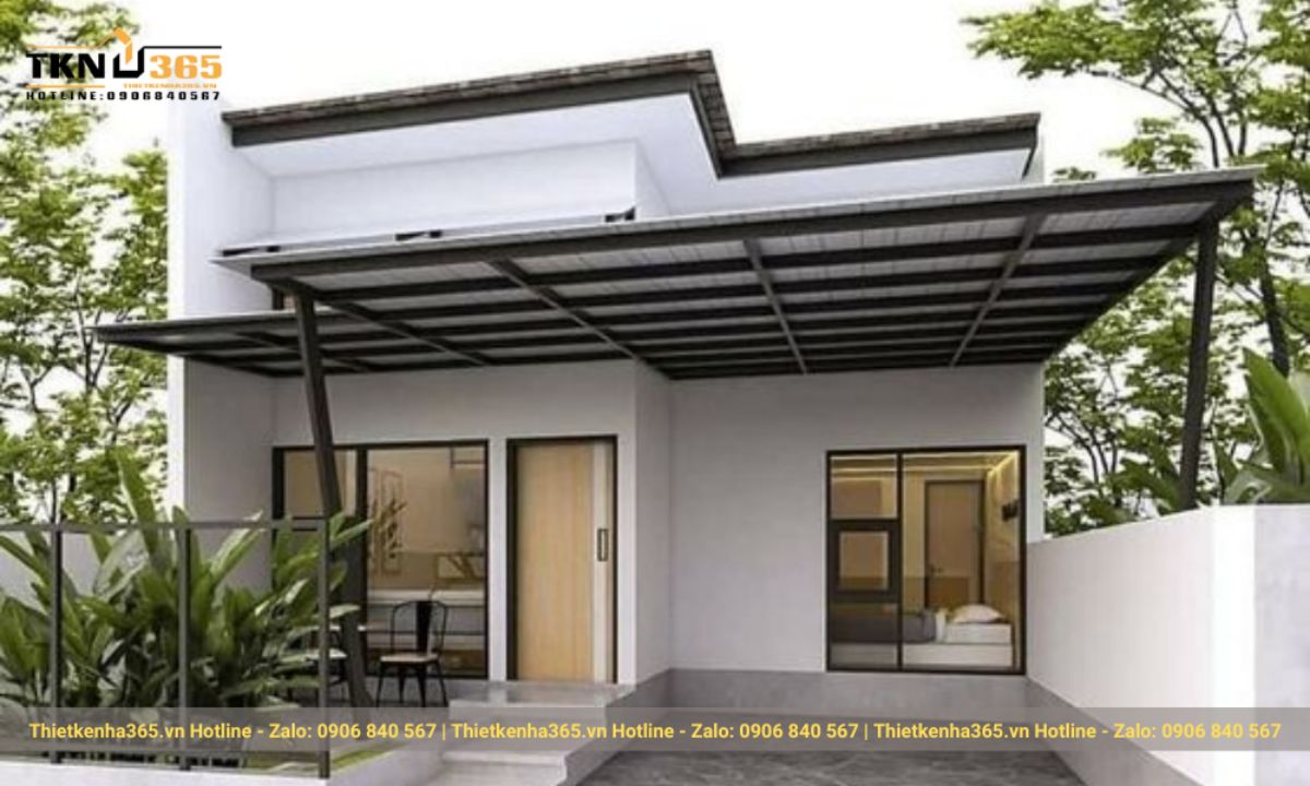 thiết kế nhà 60m2 1 tầng
