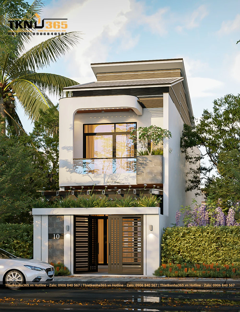 Thiết kế mẫu nhà ống 2 tầng 5x20m