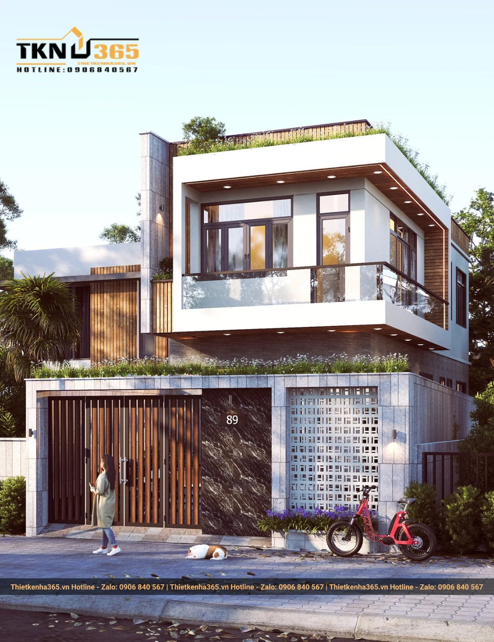 Mẫu nhà rộng 5m dài 20m 2 tầng