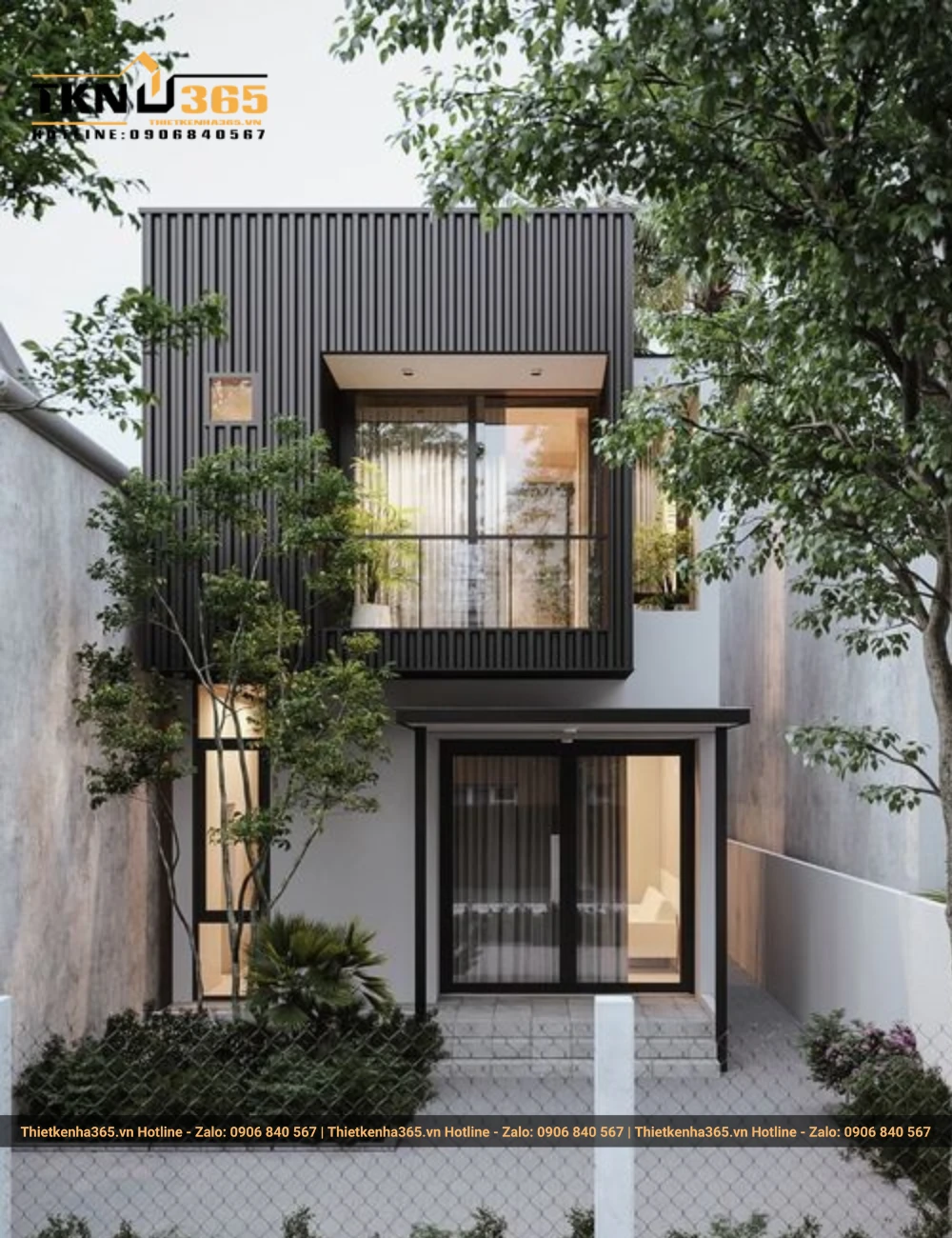 Nhà 5x20m hiện đại có sân vườn