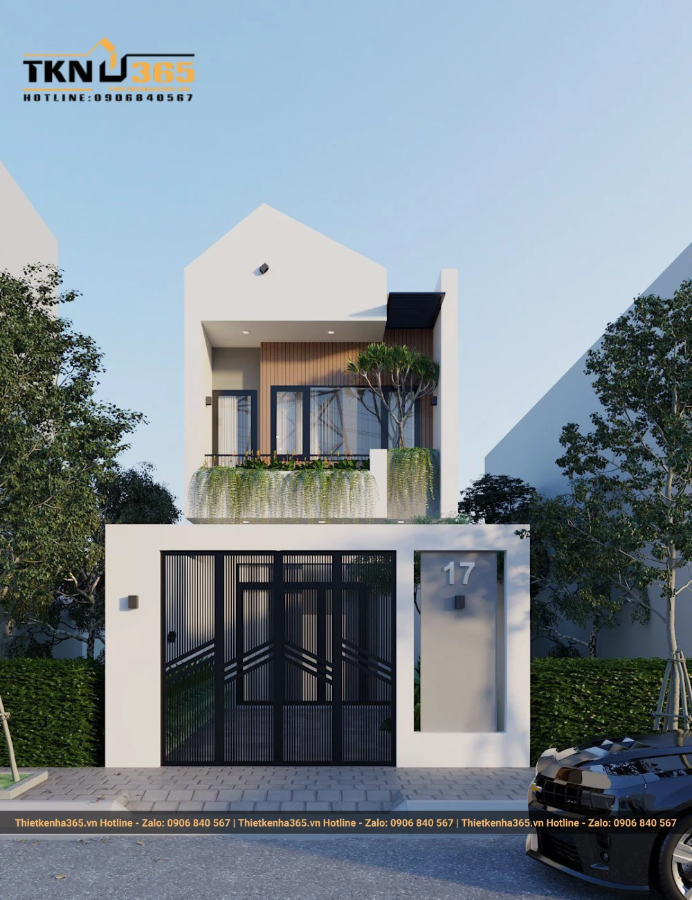 Mẫu nhà ống 2 tầng 5x20m có 4 phòng ngủ