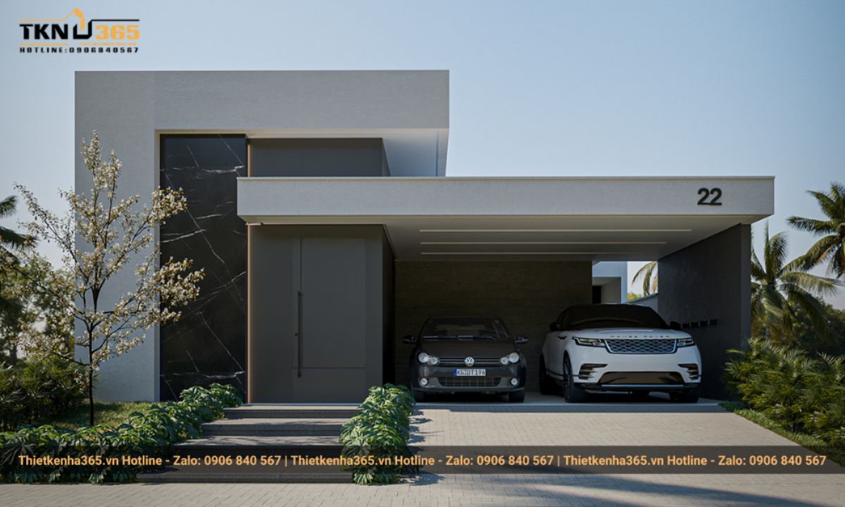 Mẫu nhà 1 tầng 4 phòng ngủ