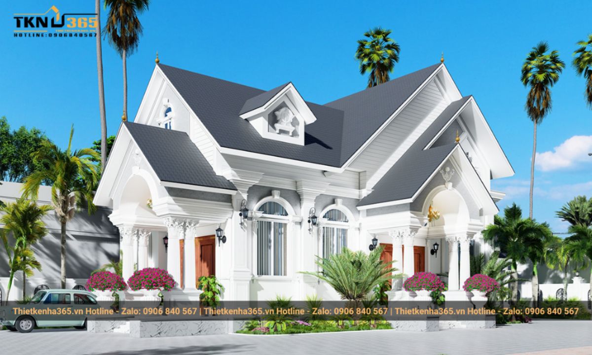 Mẫu nhà 1 tầng 4 phòng ngủ