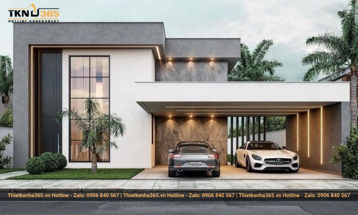 Mẫu nhà 1 tầng 4 phòng ngủ