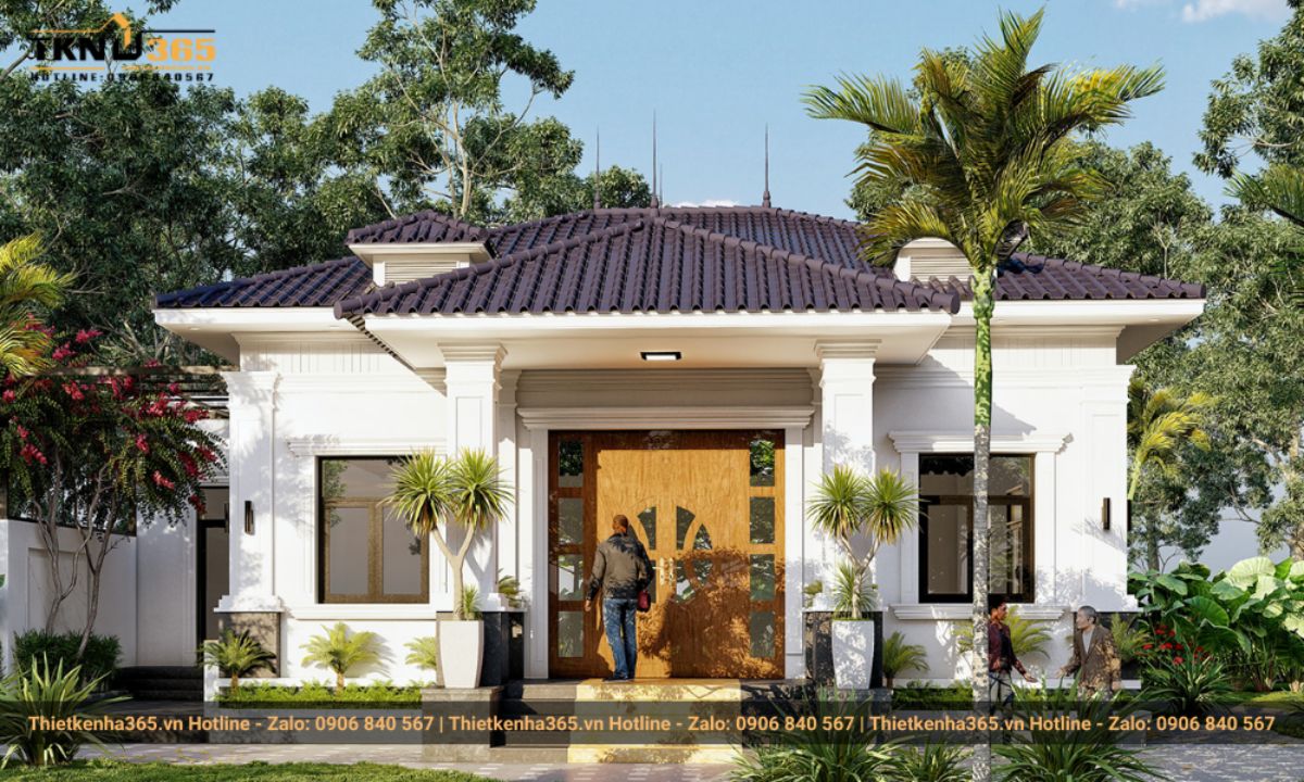 Mẫu nhà 1 tầng 4 phòng ngủ