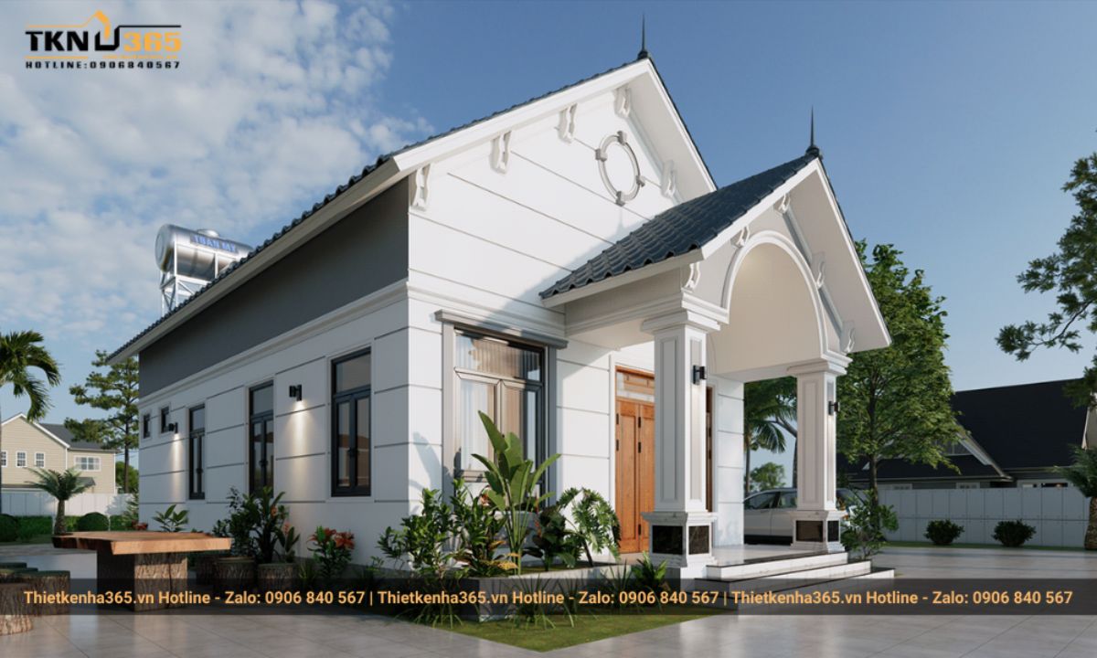 Mẫu nhà 1 tầng 4 phòng ngủ