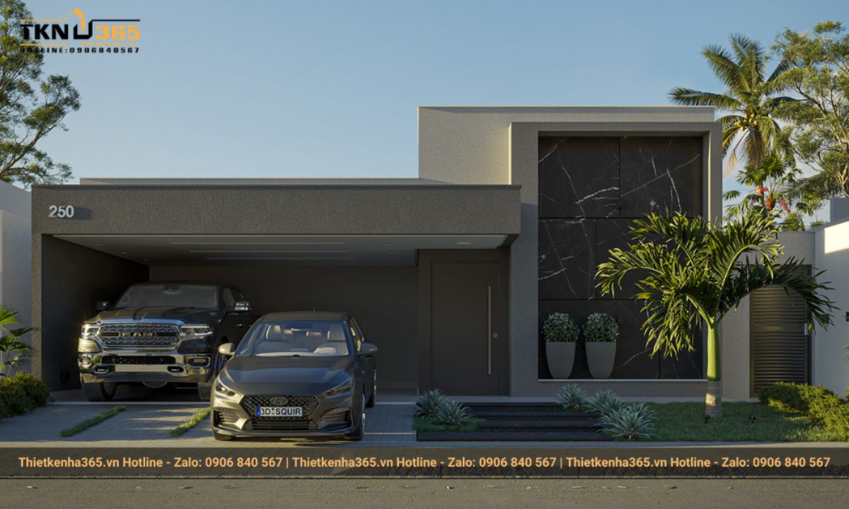 Mẫu nhà 1 tầng 4 phòng ngủ