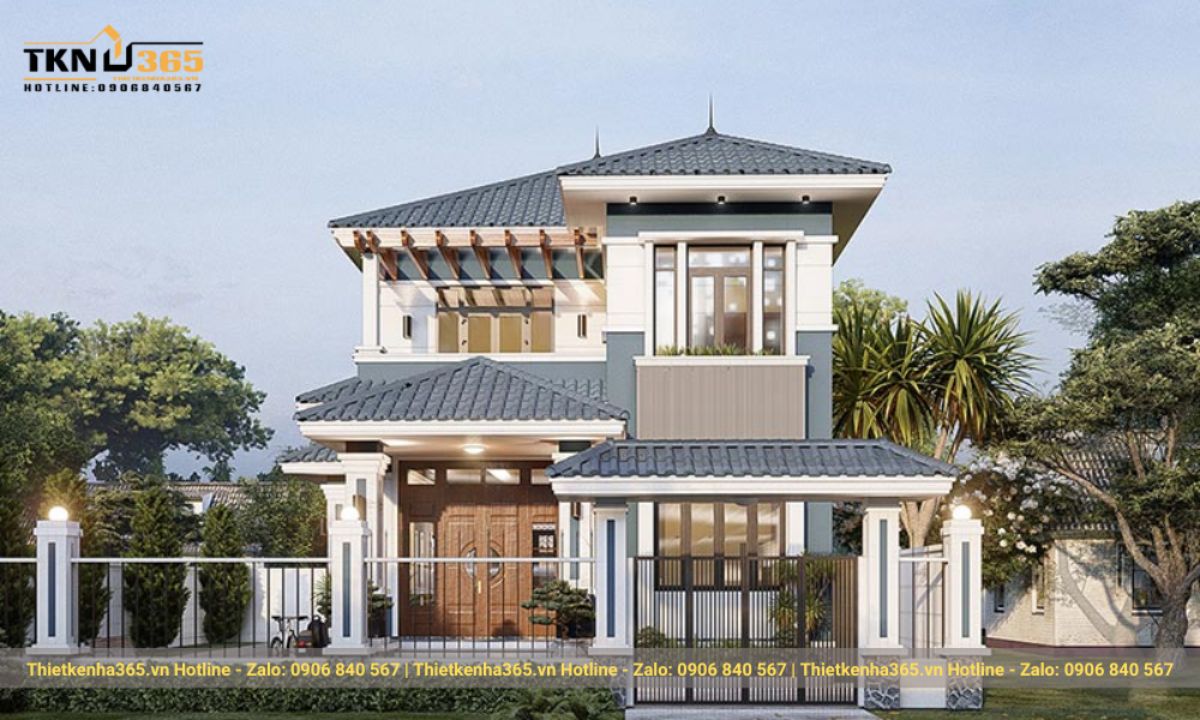 nhà 2 tầng mặt tiền 8m kiểu nhật