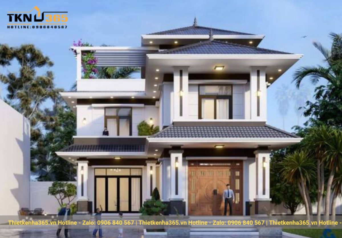 60+ Mẫu nhà 3 tầng mái Nhật đẹp đẳng cấp hiện đại