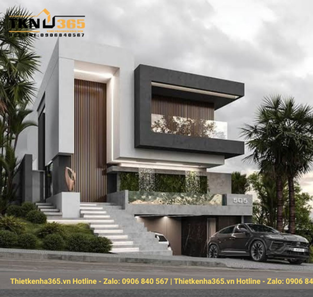 Mẫu nhà có tầng bán hầm