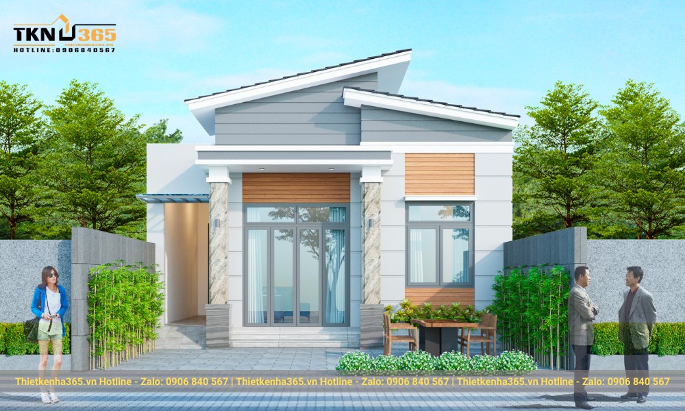 thiết kế nhà cấp 4 trệt 7x15m