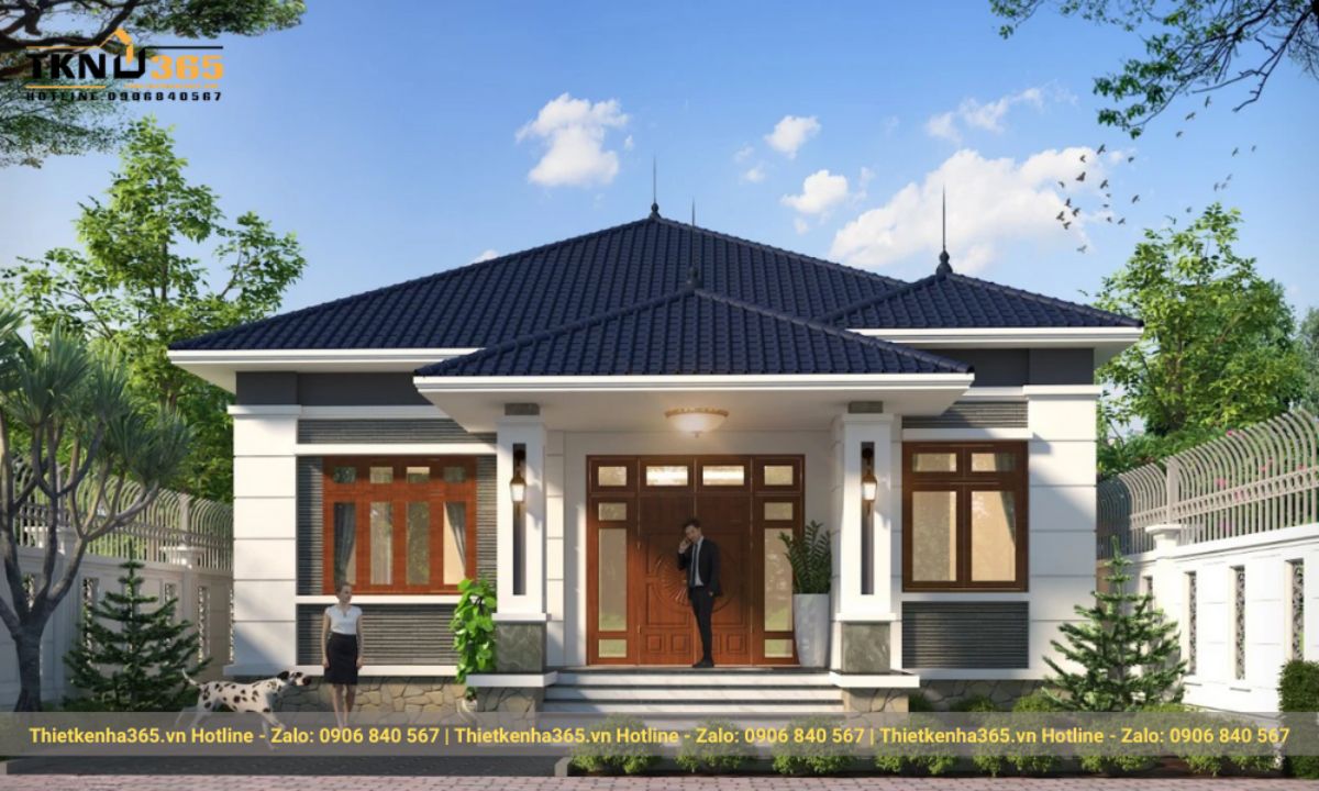 mẫu nhà 1 tầng 3 phòng ngủ 120m2