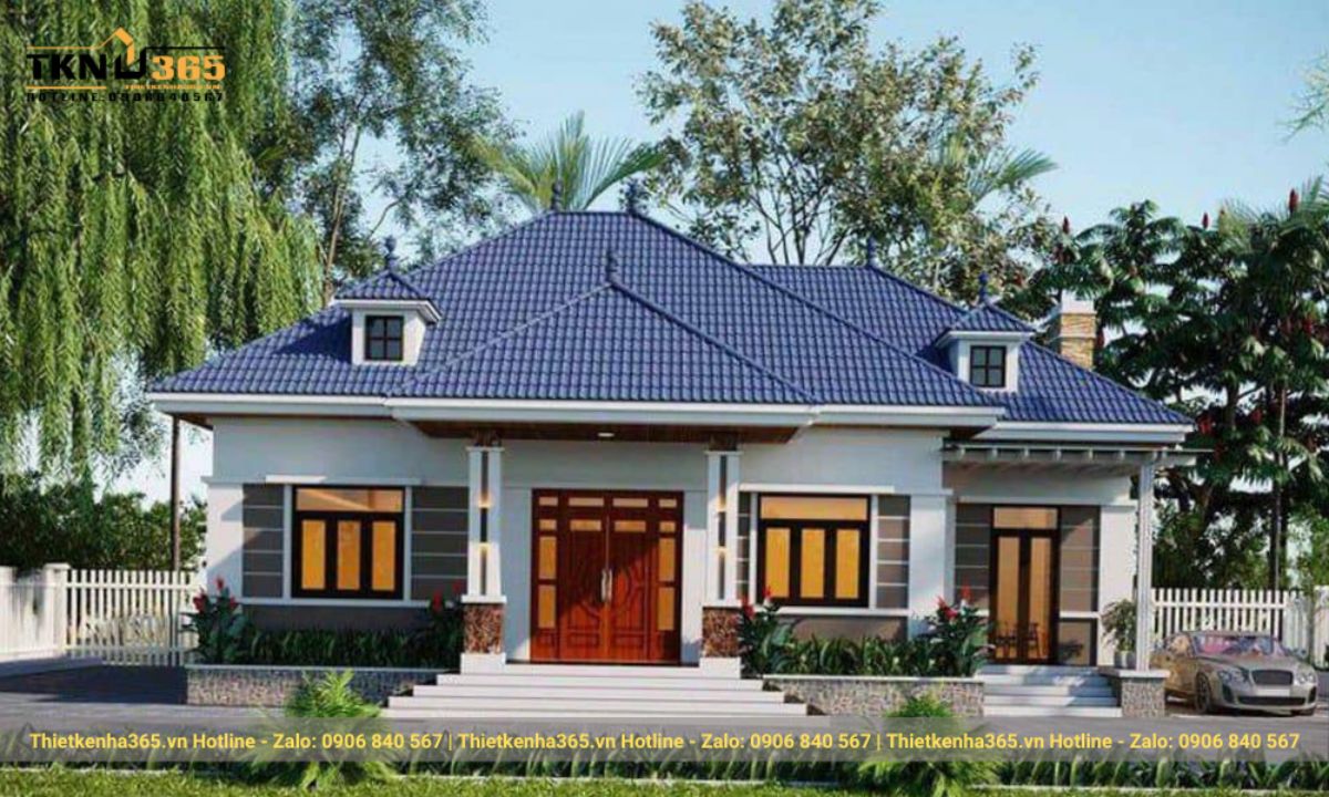 mẫu nhà 1 tầng 3 phòng ngủ 120m2
