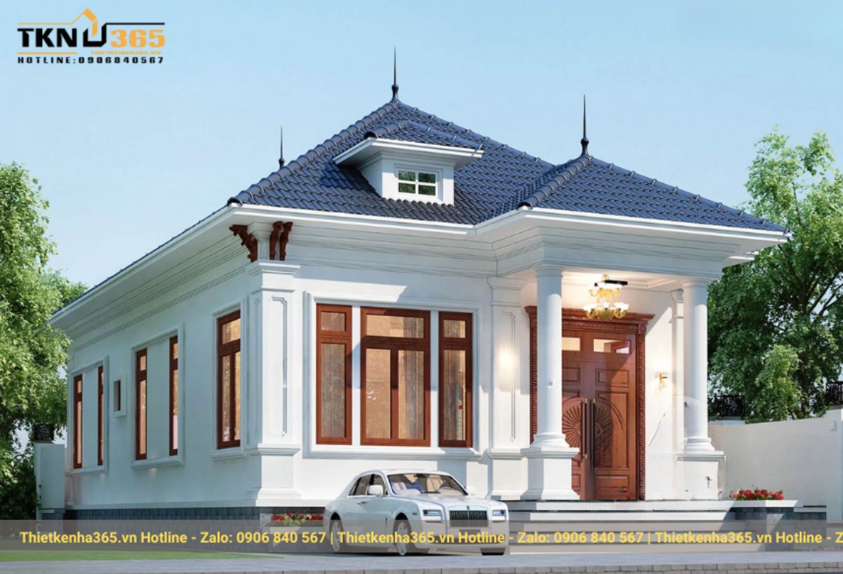 mẫu nhà 1 tầng 3 phòng ngủ 120m2