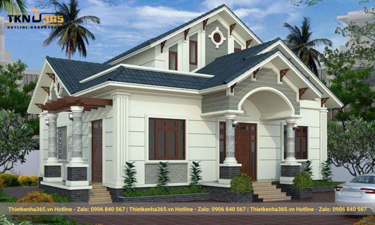 mẫu nhà 1 tầng 3 phòng ngủ 120m2