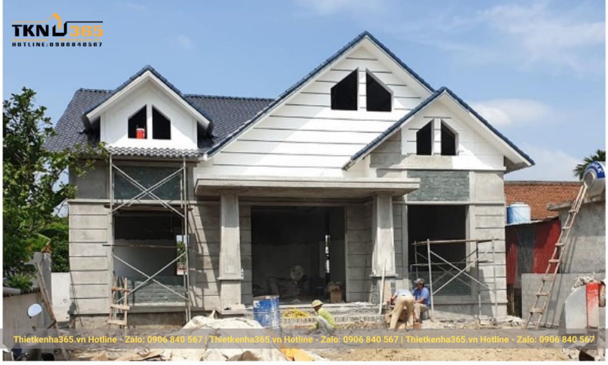 Mẫu nhà 1 tầng 4 phòng ngủ 150m2