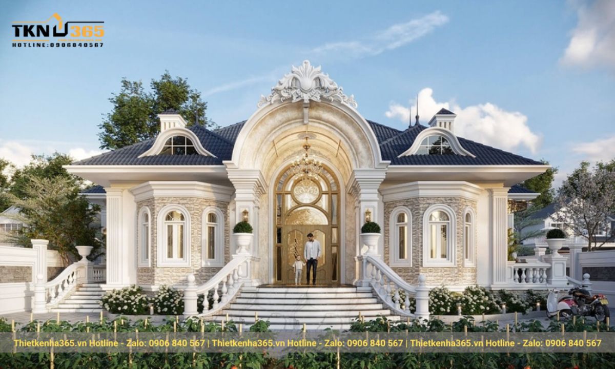 biệt thự 150m2 1 tầng 4 phòng ngủ đẹp