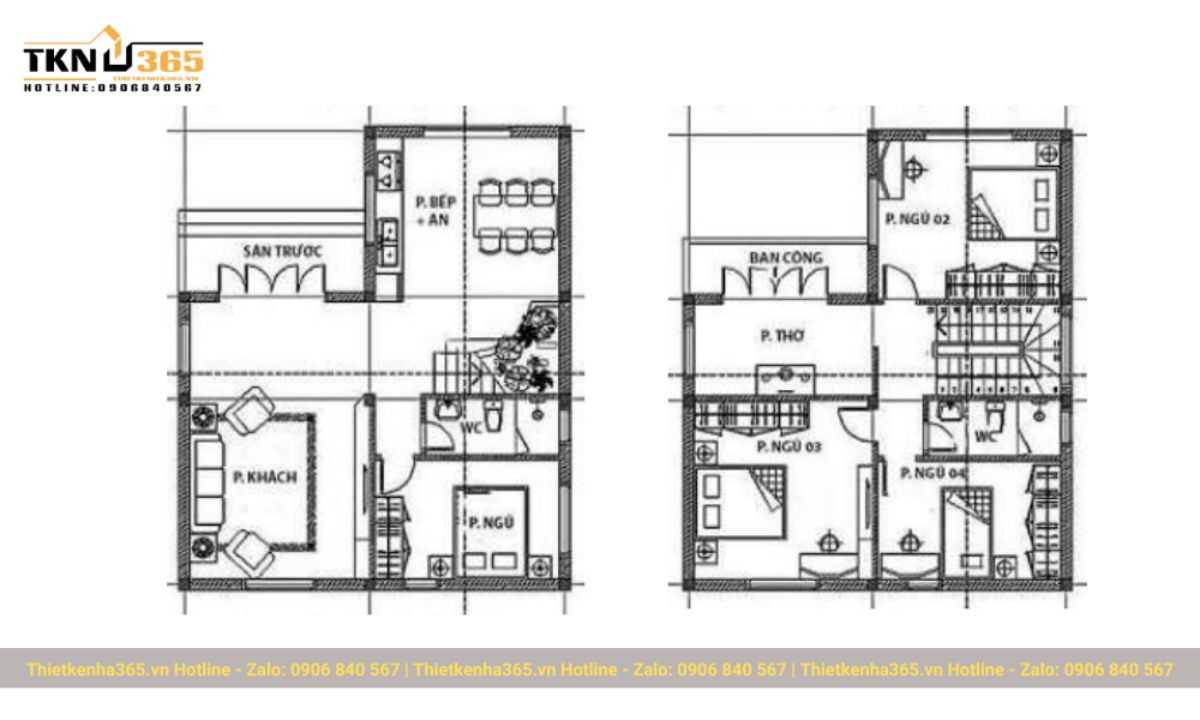 bản vẽ nhà chữ L 2 tầng mái Nhật 