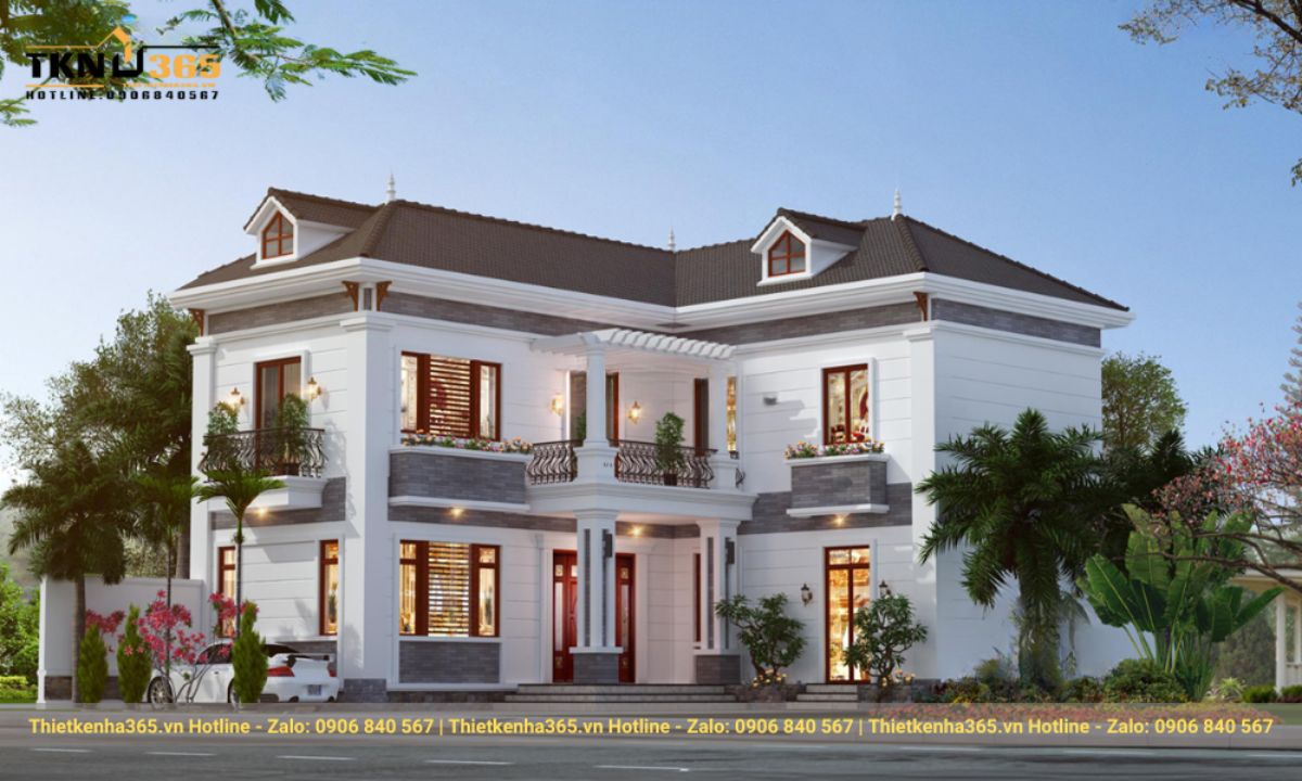 nhà chữ l 2 tầng 4 phòng ngủ