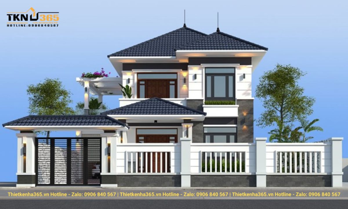 Nhà mái Nhật 2 tầng