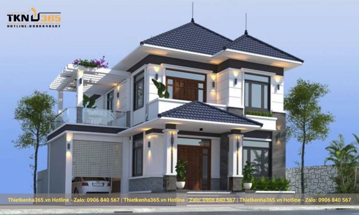 Nhà mái Nhật 2 tầng