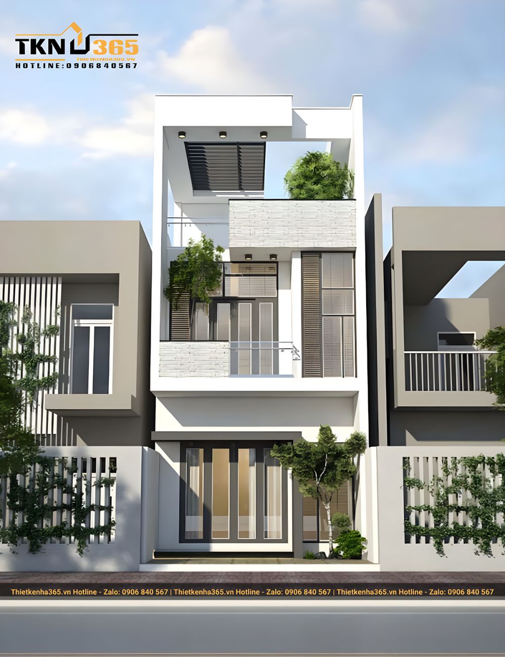 nhà phố 2 tầng 1 tum