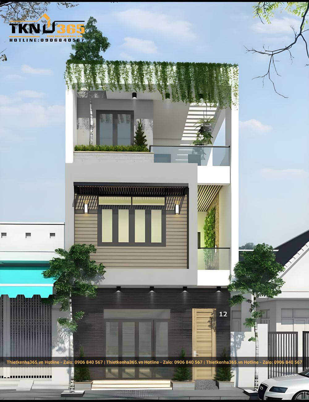 Nhà phố 2 tầng 1 tum