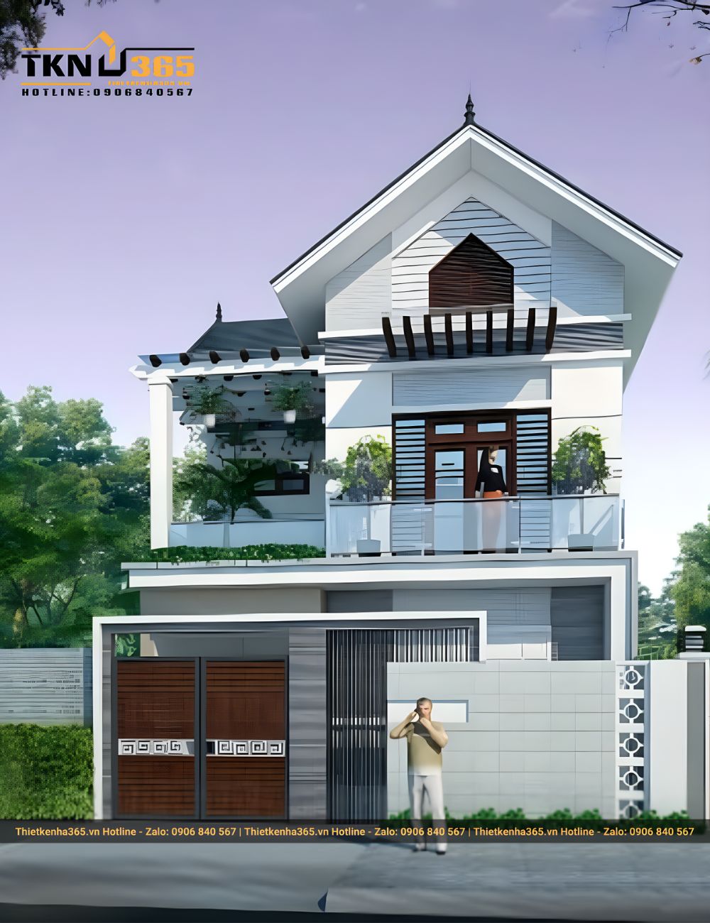 mẫu nhà ống 2 tầng 1 tum