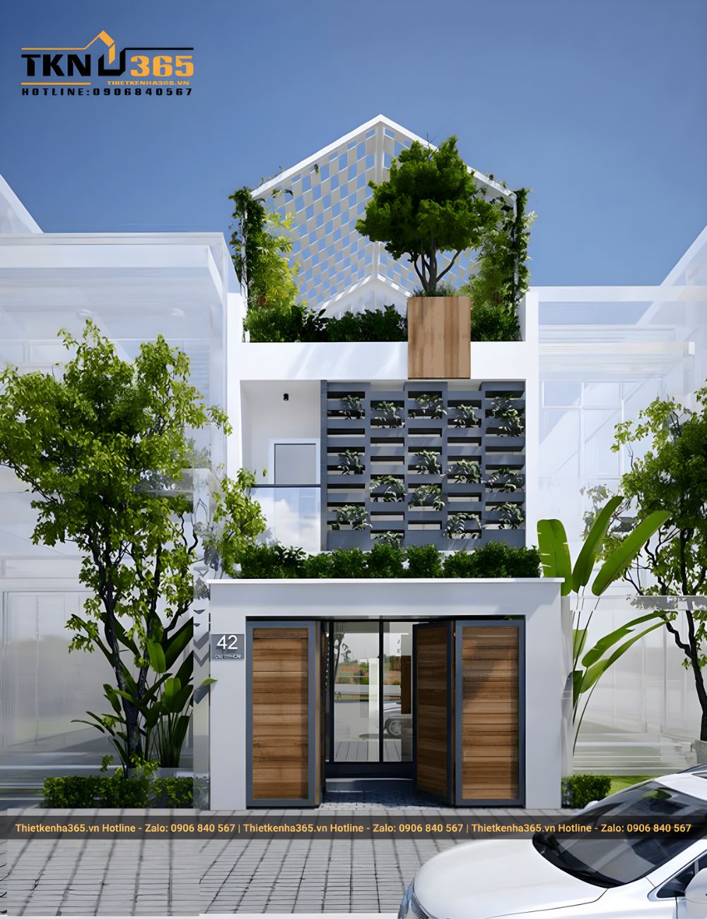 Thiết kế nhà ống 2 tầng 1 tum