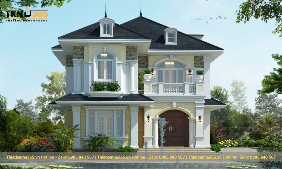 những mẫu nhà 2 tầng mặt tiền 10m