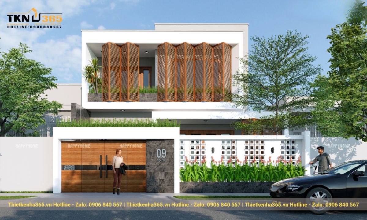 Những mẫu nhà 2 tầng mặt tiền 10m