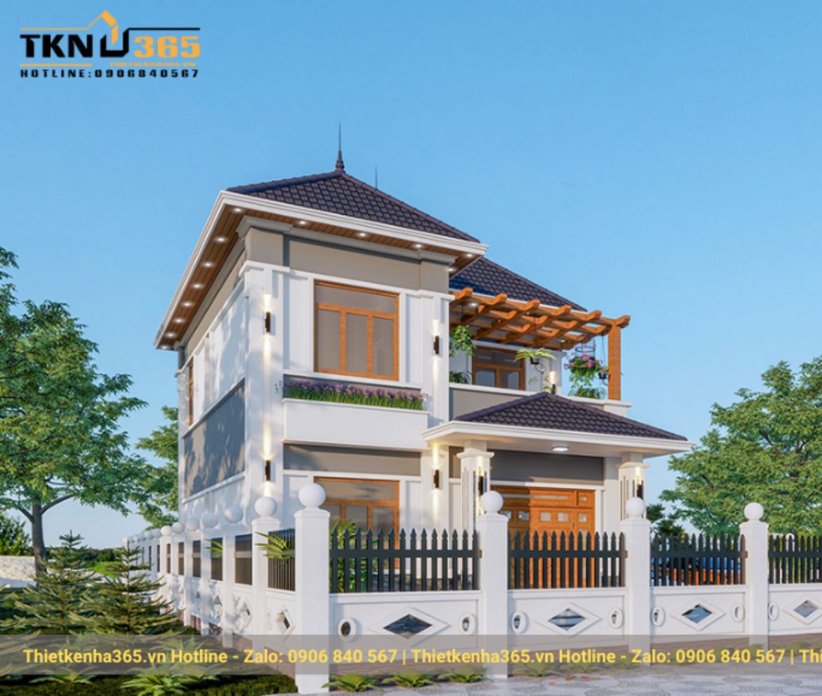 những mẫu nhà 2 tầng mặt tiền 10m