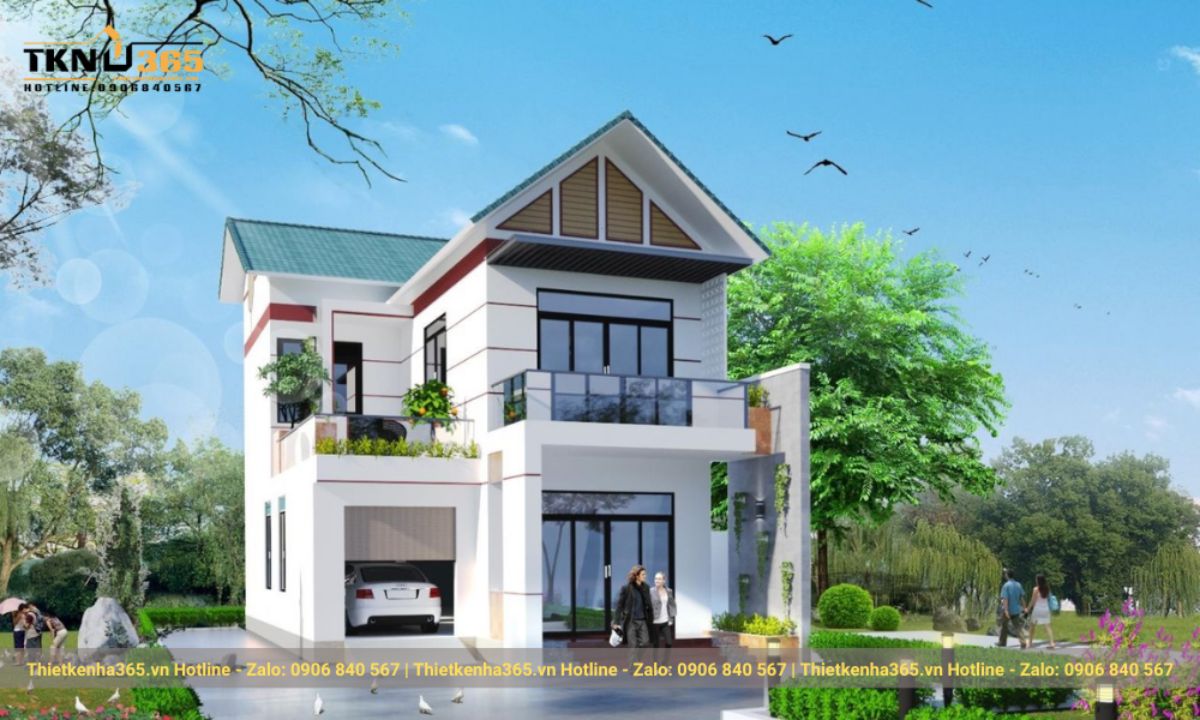 Những mẫu nhà 2 tầng mặt tiền 10m