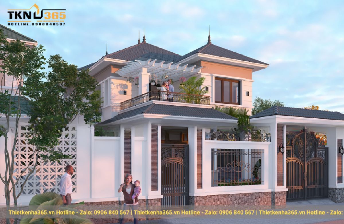 những mẫu nhà 2 tầng mặt tiền 10m