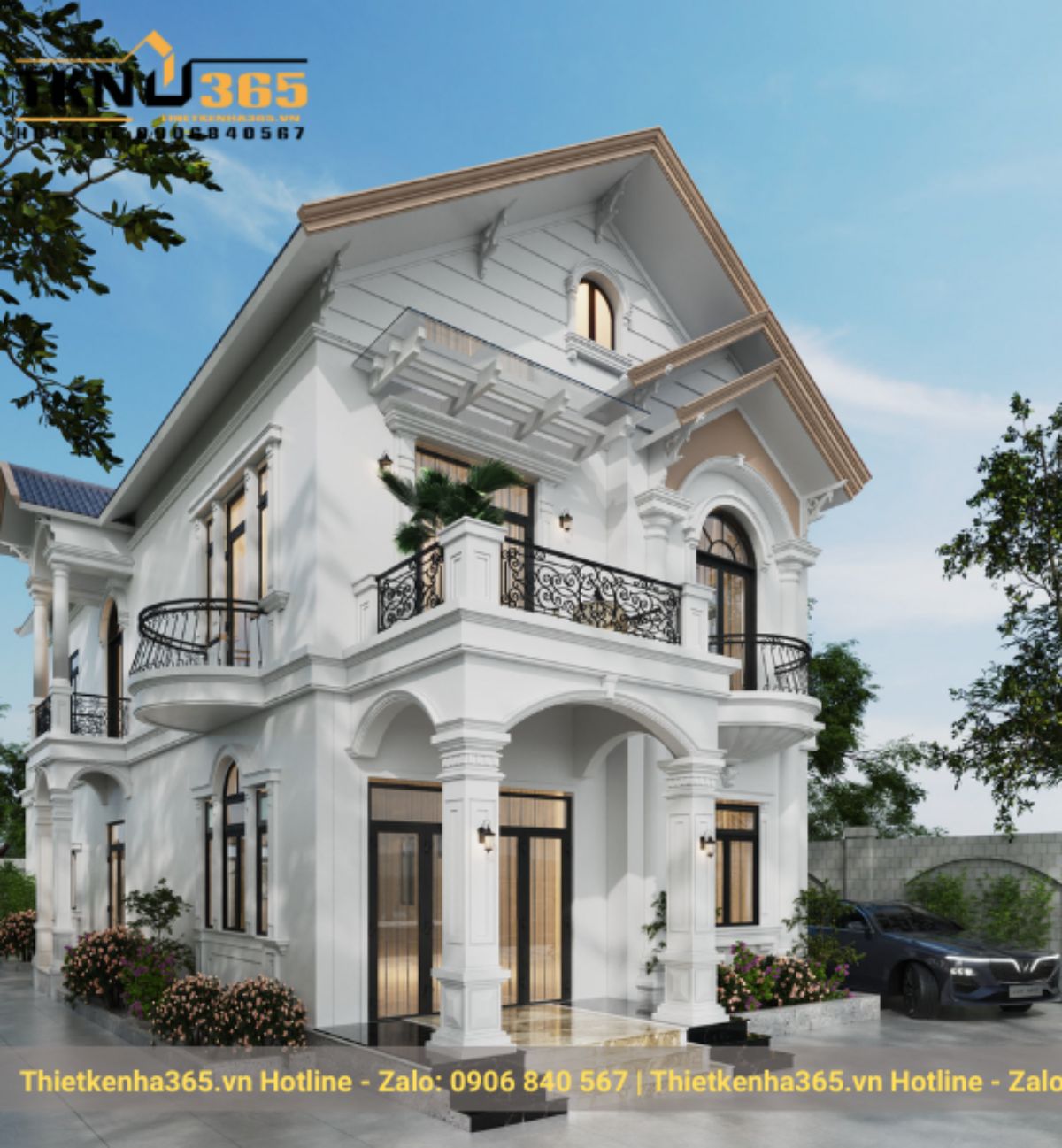 những mẫu nhà 2 tầng mặt tiền 10m