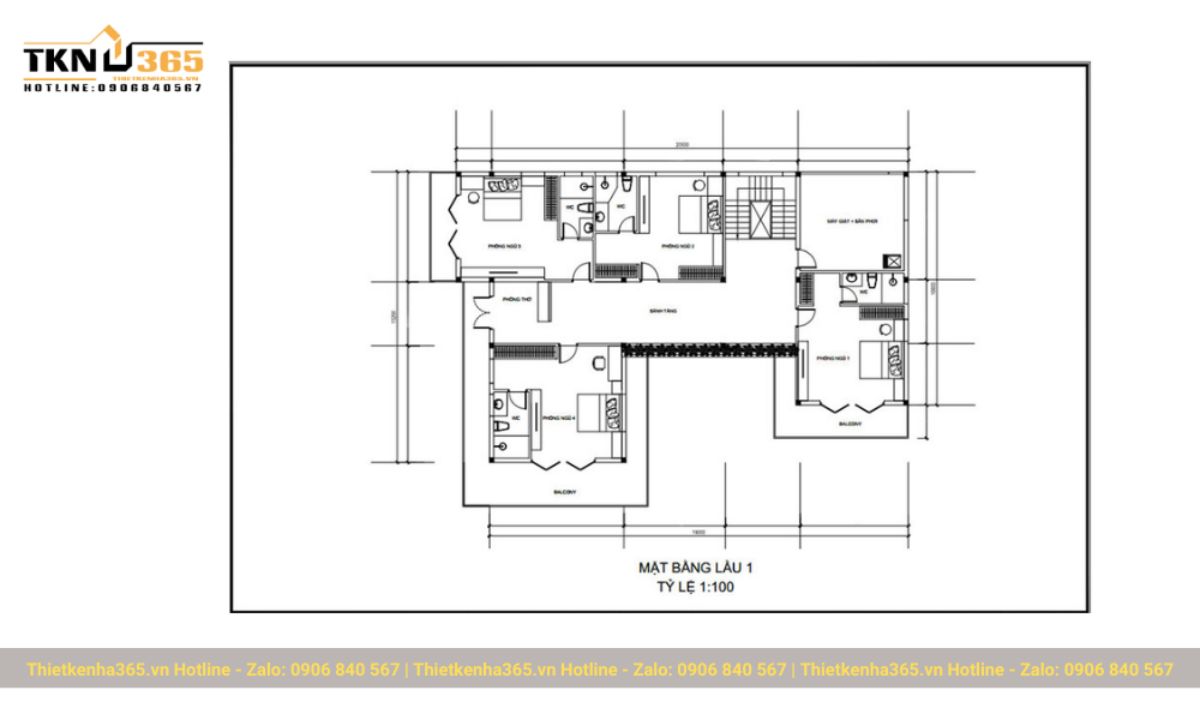 bản vẽ những mẫu nhà 2 tầng mặt tiền 10m