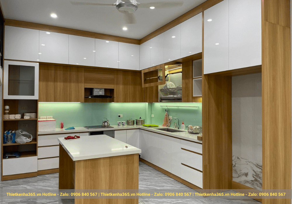 Tủ bếp làm từ gỗ Mộc Phát giá rẻ, kinh tế