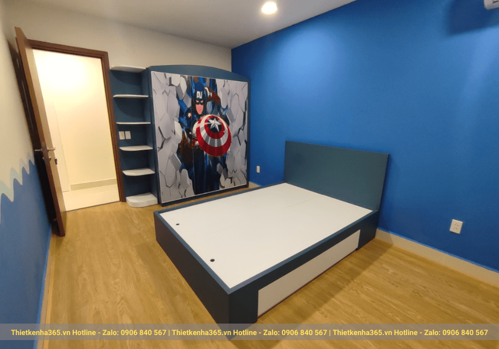 Nội thất màu xanh dương 