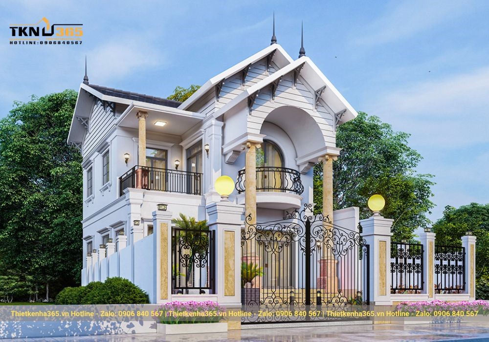 mẫu nhà vuông chữ L mái thái