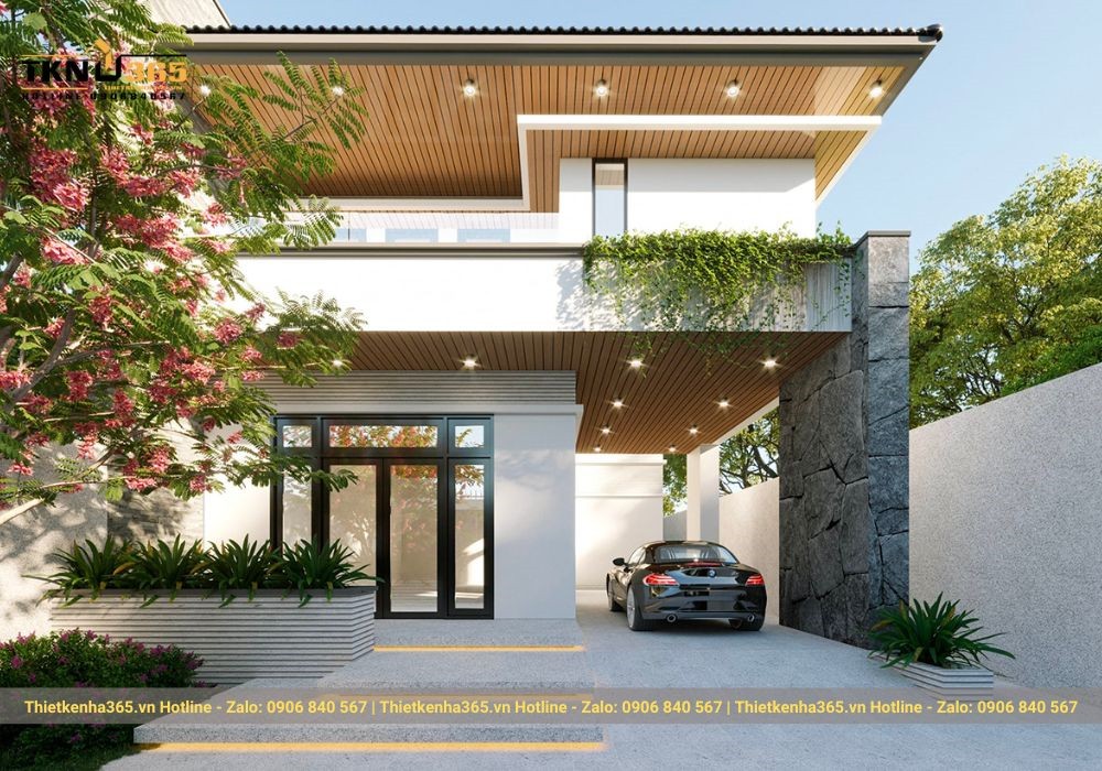 Mẫu thiết kế nhà vuông mái bằng