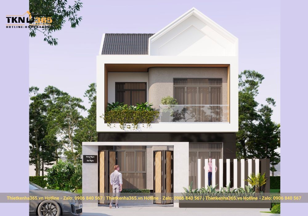 Mẫu thiết kế nhà vuông 2 tầng