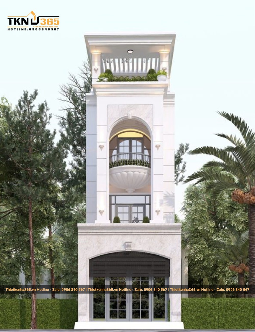 Ngôi nhà 4 tầng tân cổ điển